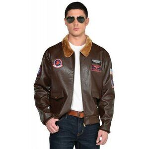 Top Gun Maverick Men's Flight Bomber Jacket Halloween Costume Cosplay